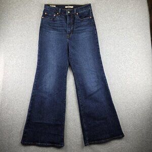 Levi's Ribcage Bell Flared Jeans Womens 28 Blue Dark Wash High Rise Premium